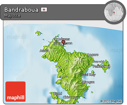 Physical 3D Map of Bandraboua