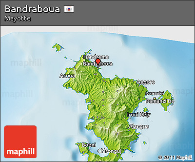 Physical 3D Map of Bandraboua