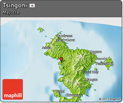 Physical 3D Map of Tsingoni