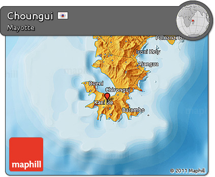 Political 3D Map of Choungui