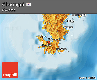 Political 3D Map of Choungui