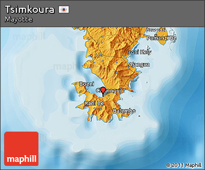 Political 3D Map of Tsimkoura