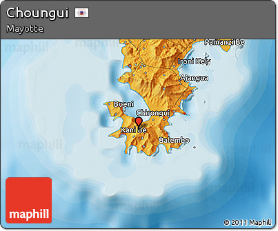 Political 3D Map of Choungui