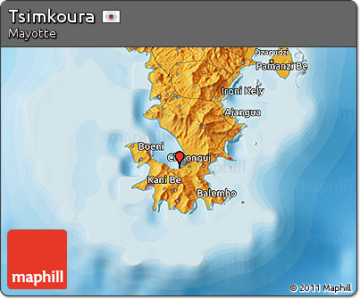 Political 3D Map of Tsimkoura