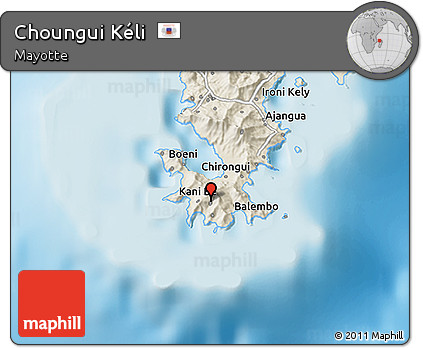 Shaded Relief 3D Map of Choungui Kéli