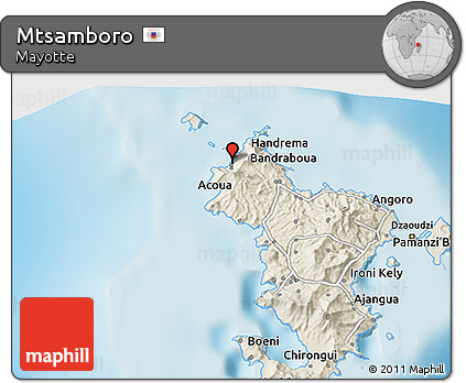 Shaded Relief 3D Map of Mtsamboro