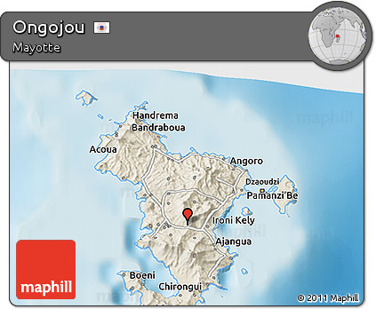 Shaded Relief 3D Map of Ongojou