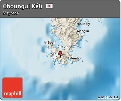 Shaded Relief 3D Map of Choungui Kéli