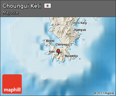 Shaded Relief 3D Map of Choungui Kéli