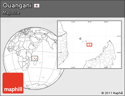 Blank Location Map of Ouangani