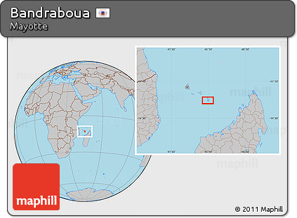 Gray Location Map of Bandraboua