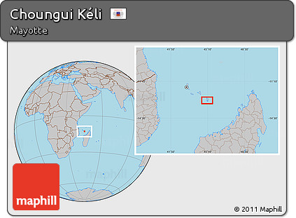 Gray Location Map of Choungui Kéli