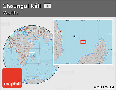 Gray Location Map of Choungui Kéli