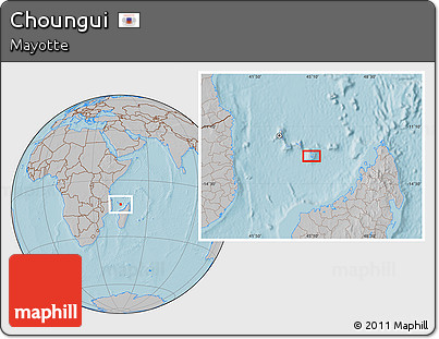 Gray Location Map of Choungui, hill shading