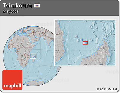 Gray Location Map of Tsimkoura, hill shading