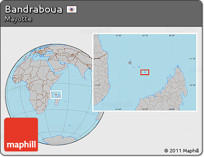 Gray Location Map of Bandraboua