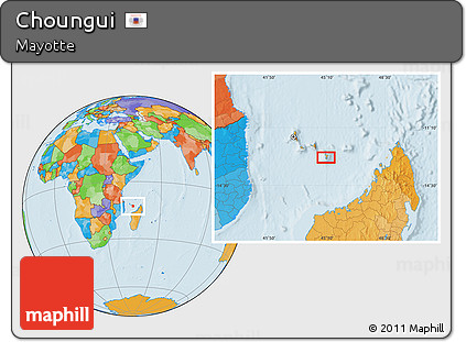 Political Location Map of Choungui