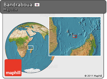 Satellite Location Map of Bandraboua