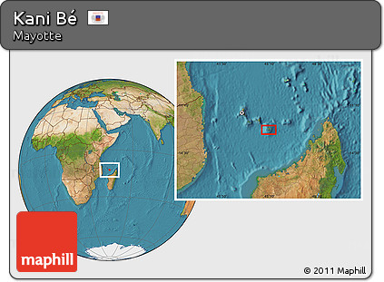 Satellite Location Map of Kani Bé