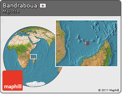 Satellite Location Map of Bandraboua