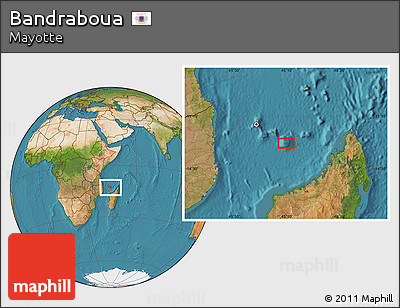 Satellite Location Map of Bandraboua