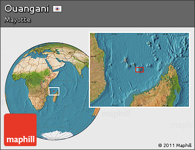 Satellite Location Map of Ouangani