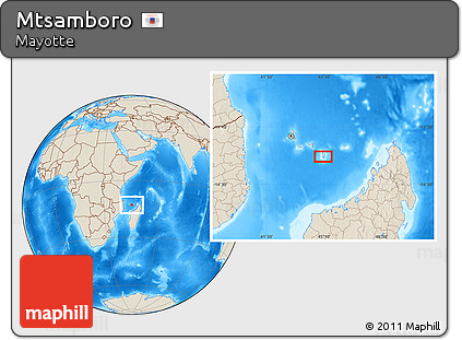 Shaded Relief Location Map of Mtsamboro