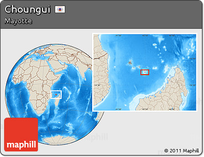 Shaded Relief Location Map of Choungui