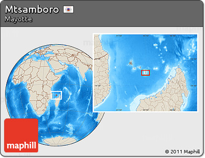 Shaded Relief Location Map of Mtsamboro