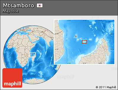 Shaded Relief Location Map of Mtsamboro