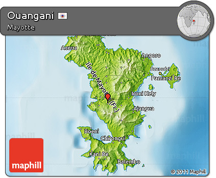 Physical Map of Ouangani