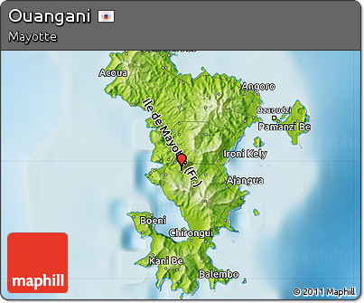 Physical Map of Ouangani