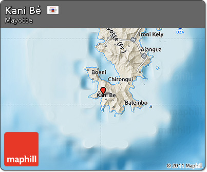 Shaded Relief Map of Kani Bé
