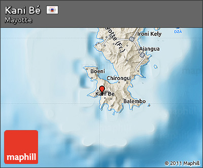 Shaded Relief Map of Kani Bé