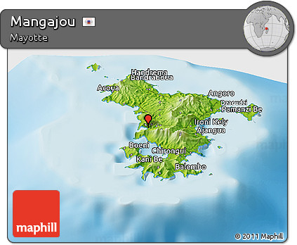 Physical Panoramic Map of Mangajou