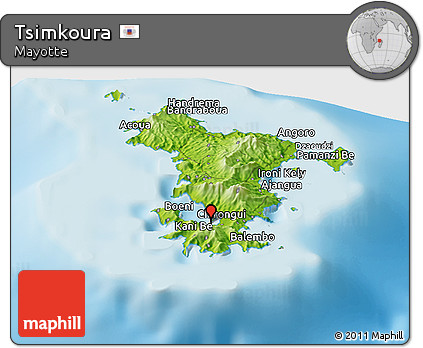 Physical Panoramic Map of Tsimkoura