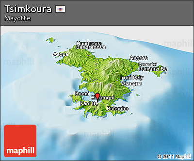 Physical Panoramic Map of Tsimkoura