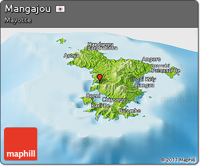 Physical Panoramic Map of Mangajou