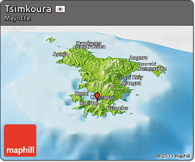 Physical Panoramic Map of Tsimkoura