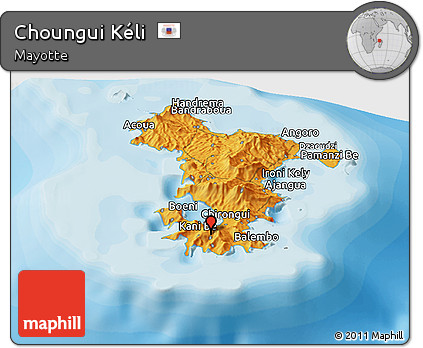 Political Panoramic Map of Choungui Kéli
