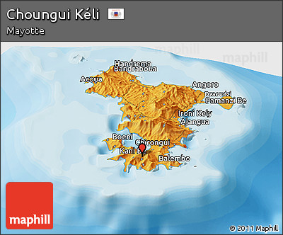 Political Panoramic Map of Choungui Kéli