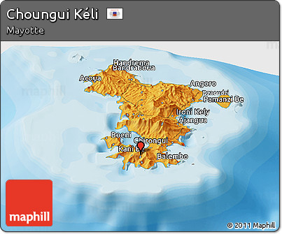 Political Panoramic Map of Choungui Kéli