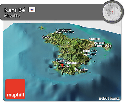Satellite Panoramic Map of Kani Bé