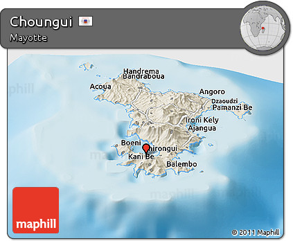 Shaded Relief Panoramic Map of Choungui