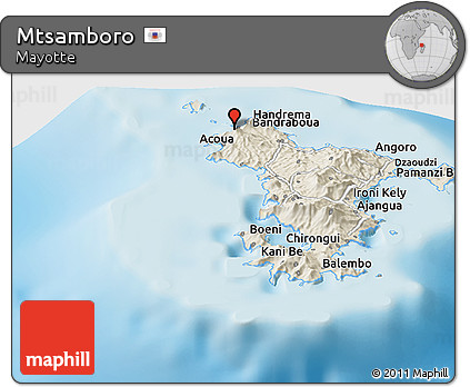 Shaded Relief Panoramic Map of Mtsamboro