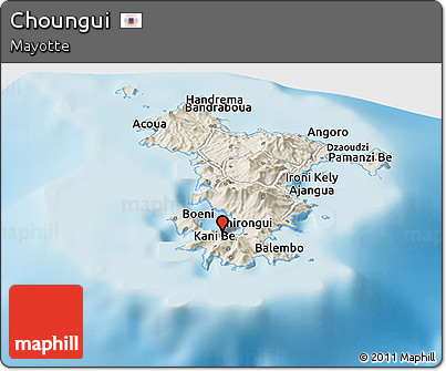 Shaded Relief Panoramic Map of Choungui