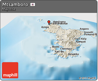 Shaded Relief Panoramic Map of Mtsamboro