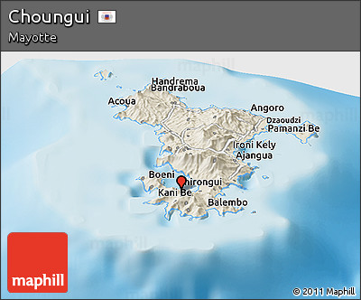 Shaded Relief Panoramic Map of Choungui