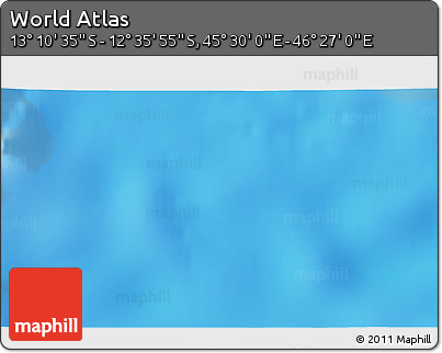 Physical 3D Map of the Area around 12° 53' 15" S, 45° 58' 30" E