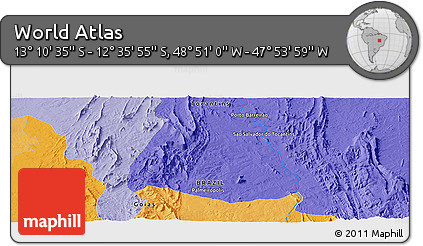 Political Panoramic Map of the Area around 12° 53' 15" S, 48° 22' 30" W